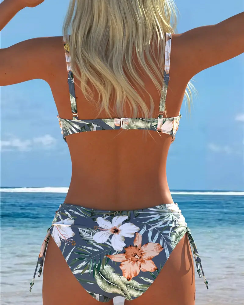 Trendy two-piece bikini with a captivating printed pattern