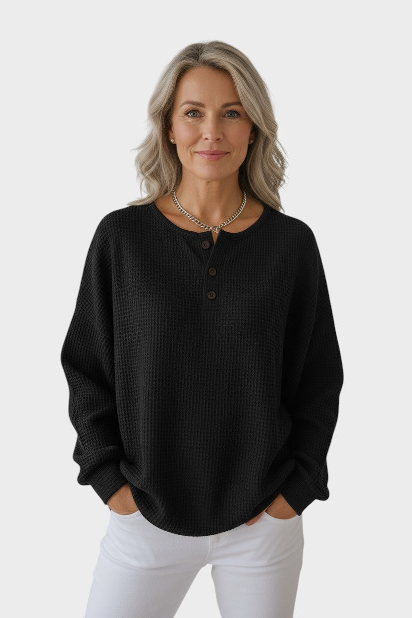 Helle™ | Waffle-knit Hygge Sweater