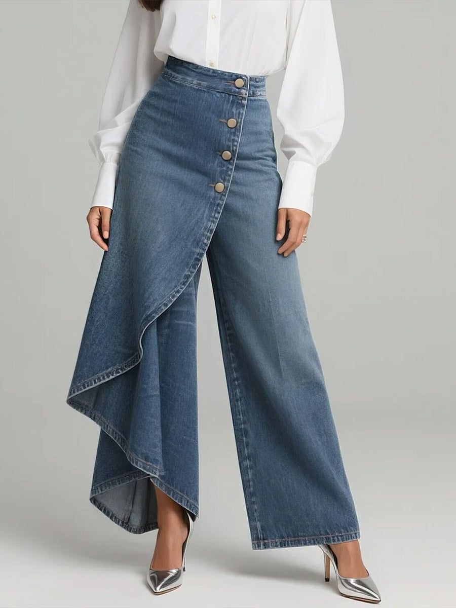 High-waisted Relaxed Fit Wide-leg Jeans