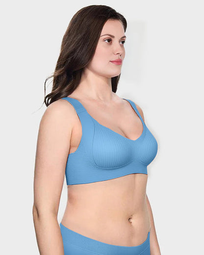 Women's Ribbed Push Up Adjustable Wireless Bra