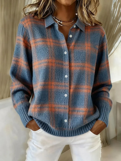 Anna™ | Soft Knit Plaid Cardigan