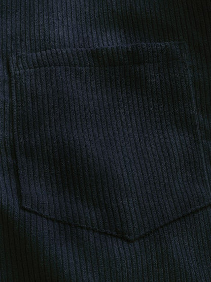 Men's Half-Button Corduroy Long-Sleeve Shirt