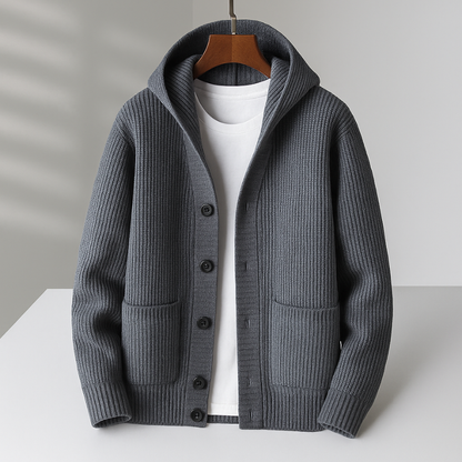 Hooded knit cardigan – stylish warmth for everyday wear