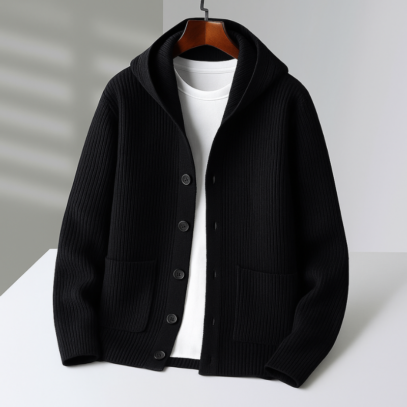 Hooded knit cardigan – stylish warmth for everyday wear