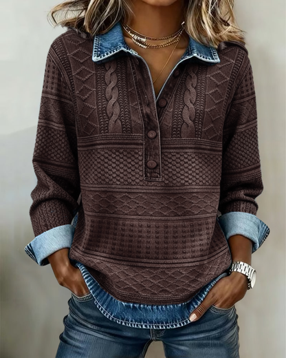 Sofia | Modern sweater with half buttons