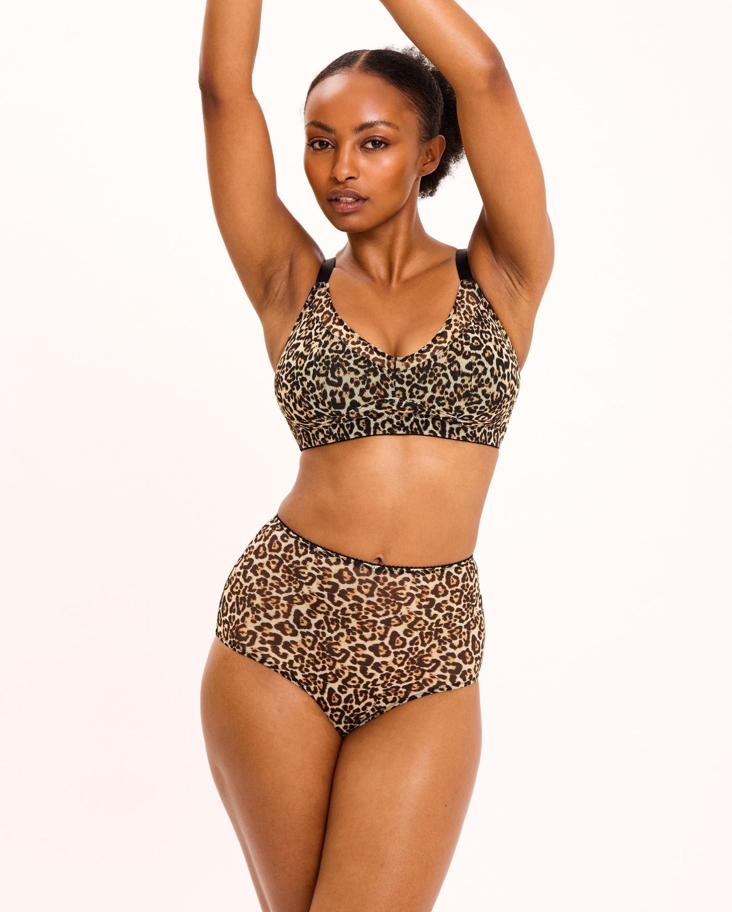 Leopard Mesh Support Bra