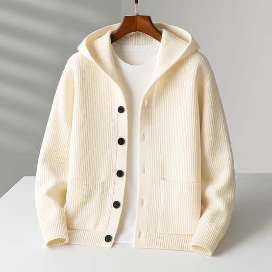 Hooded knit cardigan – stylish warmth for everyday wear