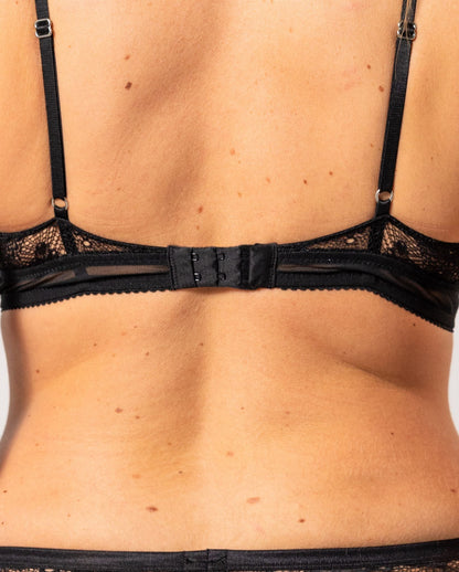 Lace Plunge Bralette Black