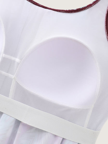 Tropical Flower Print Pockets One-Piece Swimsuit