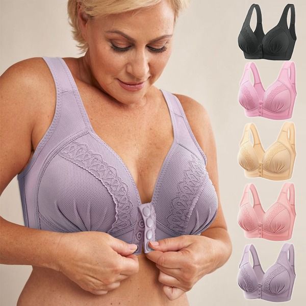 Front-closure breathable skin-friendly cotton bra Buy 1 Get 1 Free