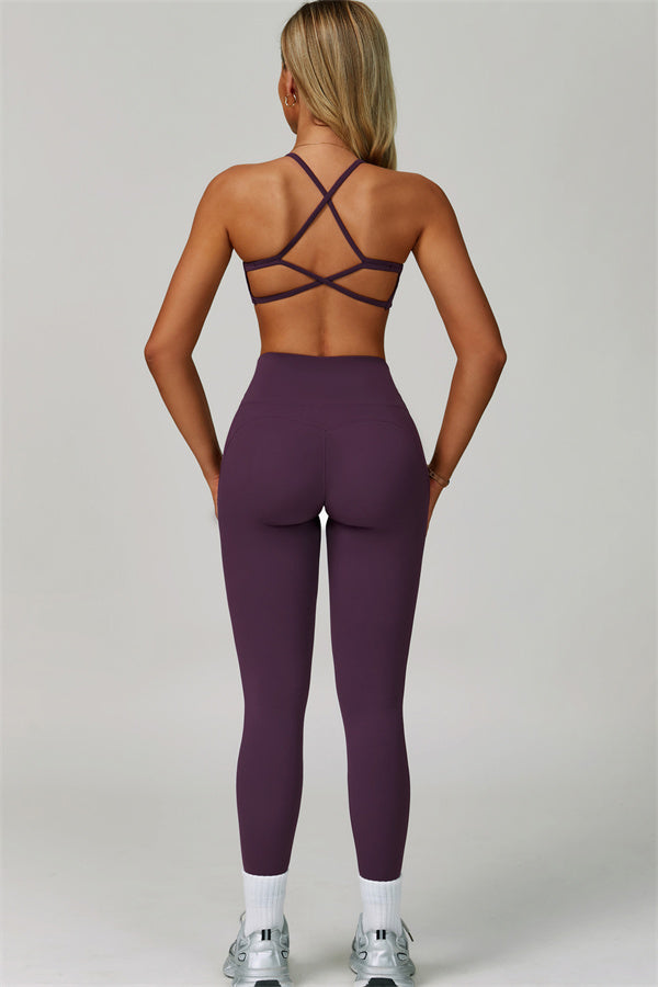 The Bold Cross Back Sports Bra Leggings 2-Piece Set