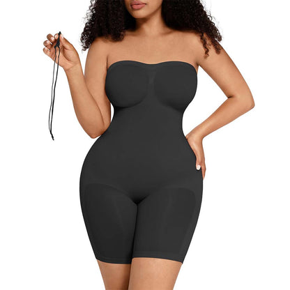 Strapless Seamless Tummy Control One-piece Body Shapewear