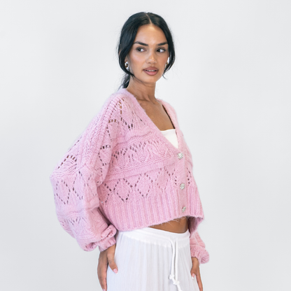 Crystal Blush Oversize Cardigan