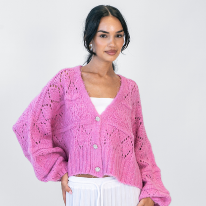 Crystal Blush Oversize Cardigan