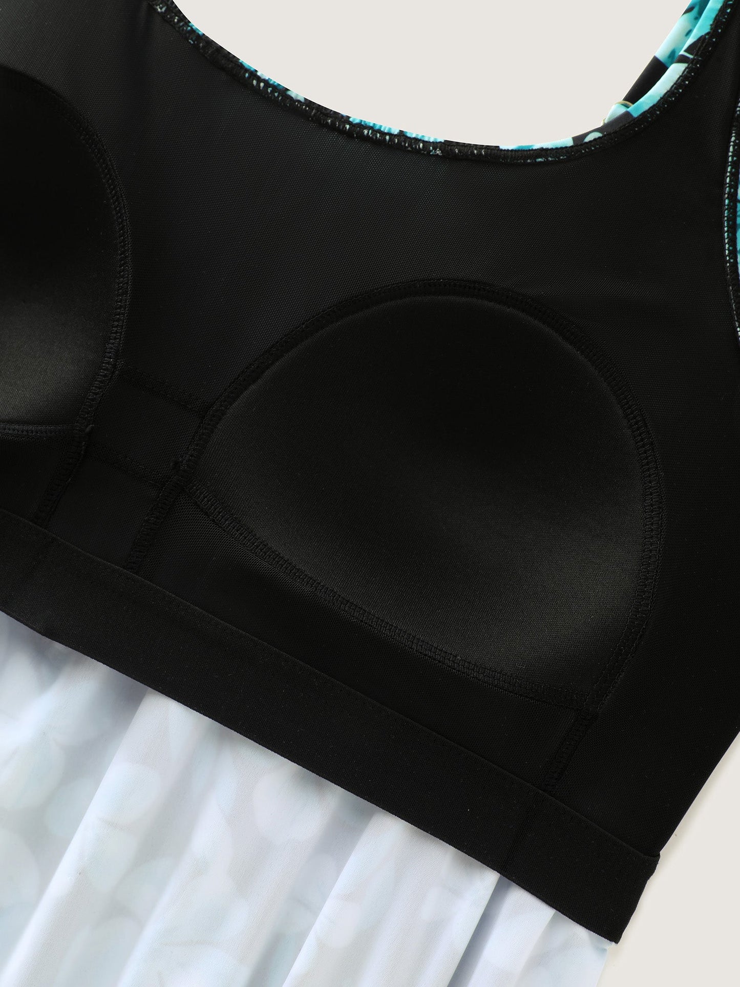 Tropical Flower Print Pockets One-Piece Swimsuit