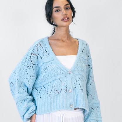 Crystal Blush Oversize Cardigan