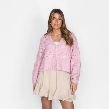 Crystal Blush Oversize Cardigan