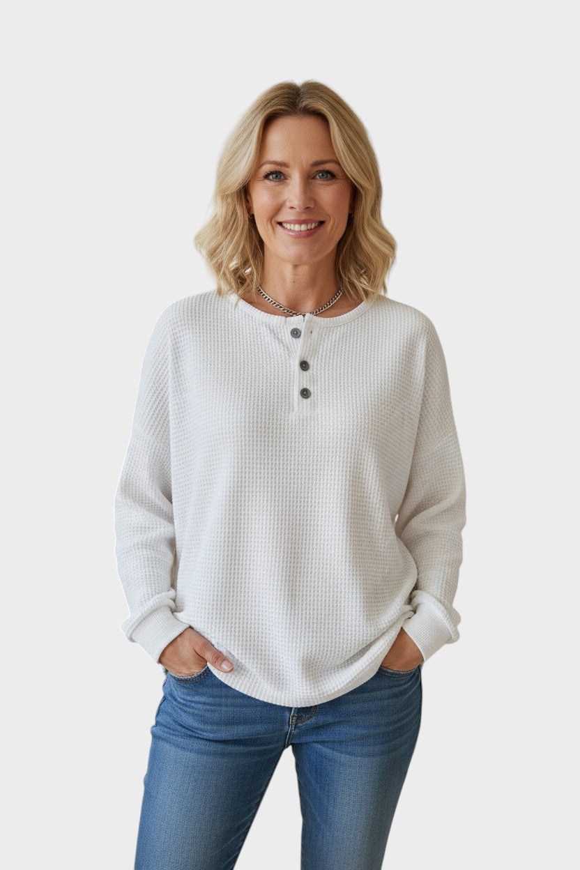 Helle™ | Waffle-knit Hygge Sweater