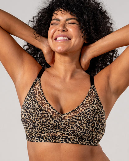 Leopard Mesh Support Bra