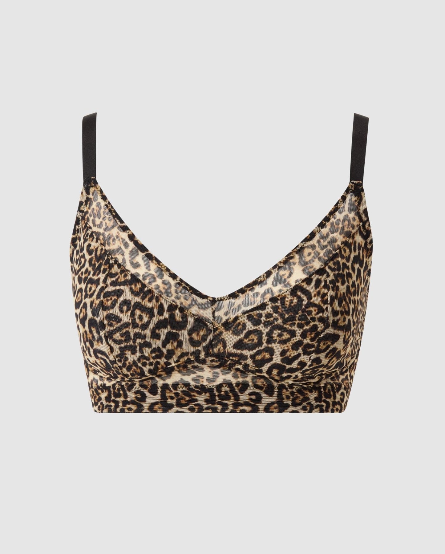 Leopard Mesh Support Bra
