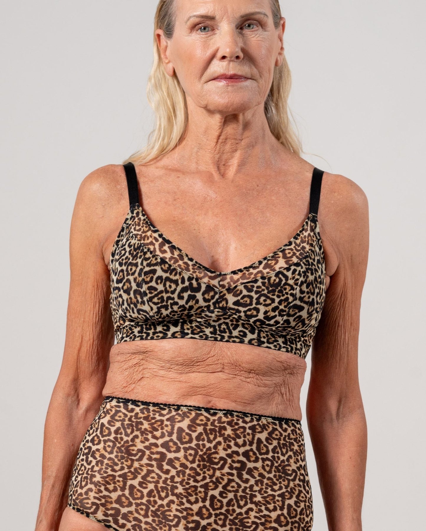 Leopard Mesh Support Bra