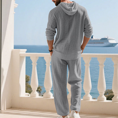 Men's Hooded Casual Loose-Fit Top and Pants 2-Piece Set