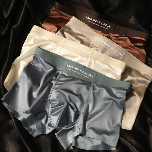 4-Piece Luxury Ice Silk Boxers for Men