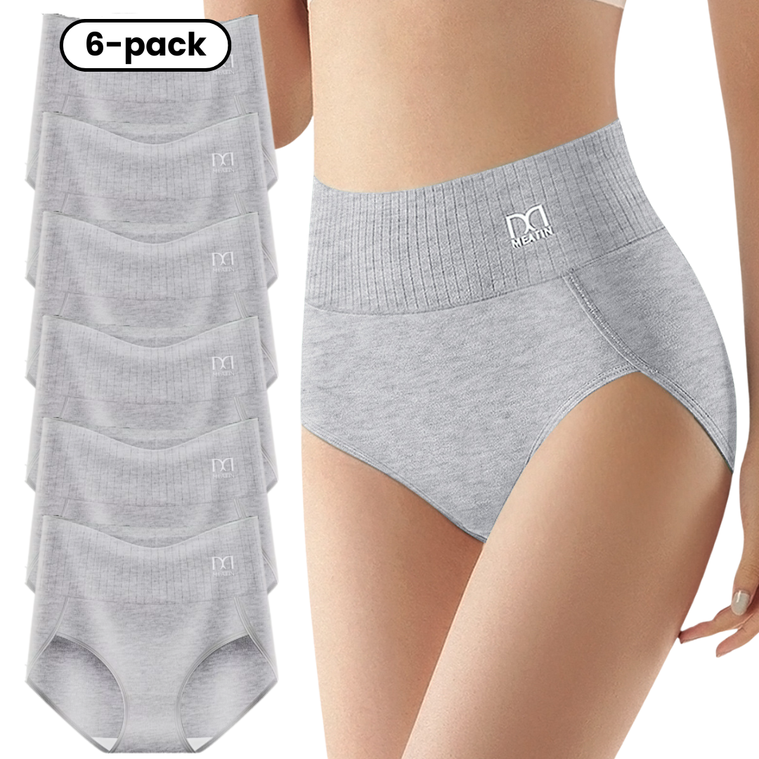 Comfora™ | 6-pack Breathable & Comfortable High-Waisted Briefs with Belly Support