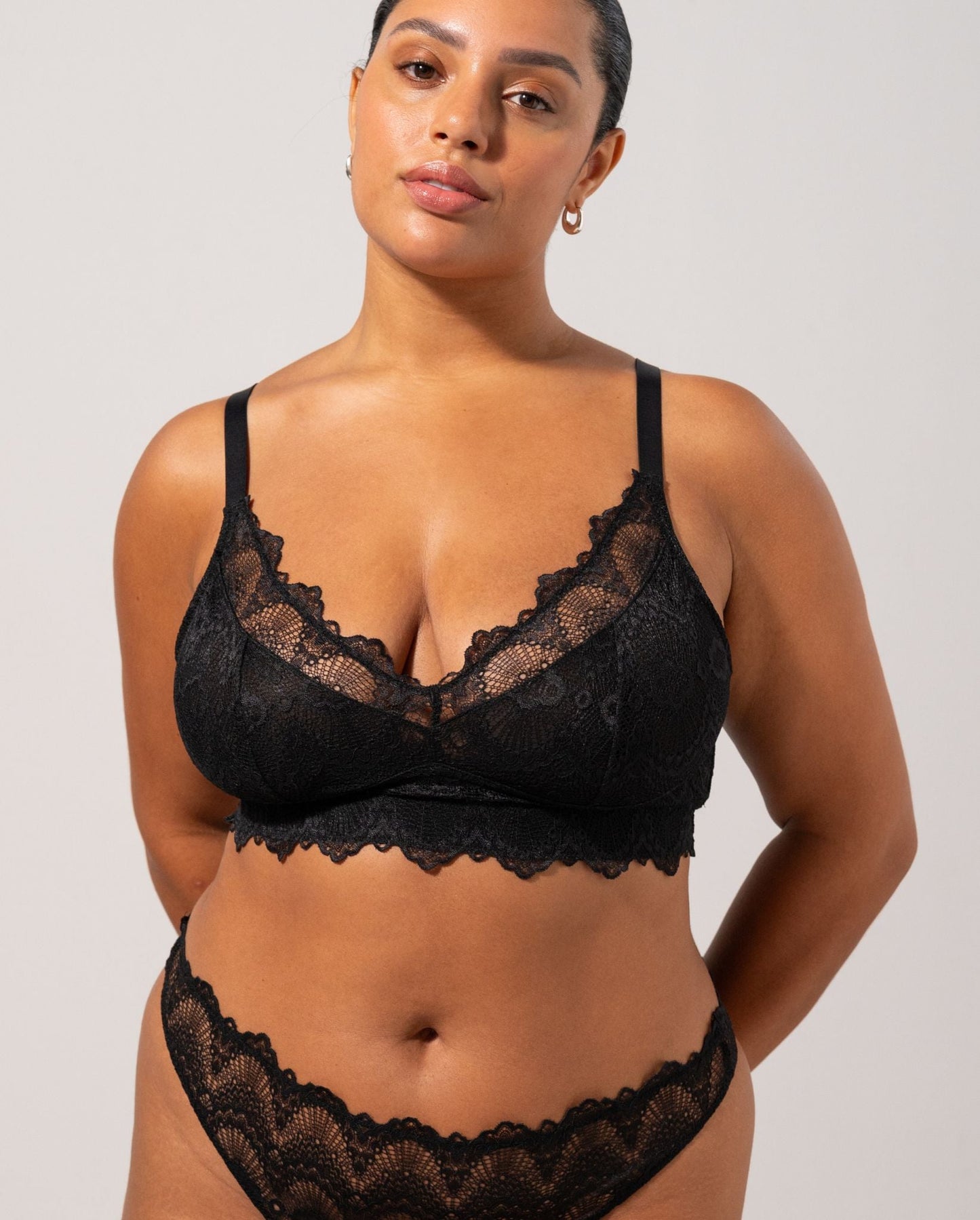 Black Lace Support Bra