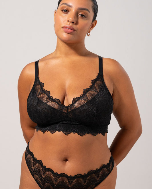 Black Lace Support Bra