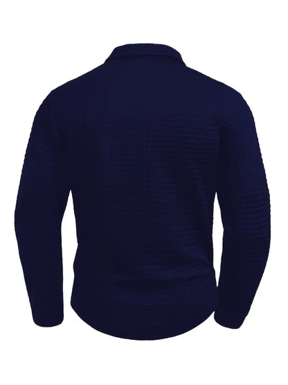 NordicWeave™ Men's Long-Sleeve Polo – Warm, Stylish & Comfortable