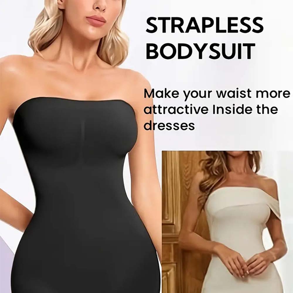 Strapless Seamless Tummy Control One-piece Body Shapewear