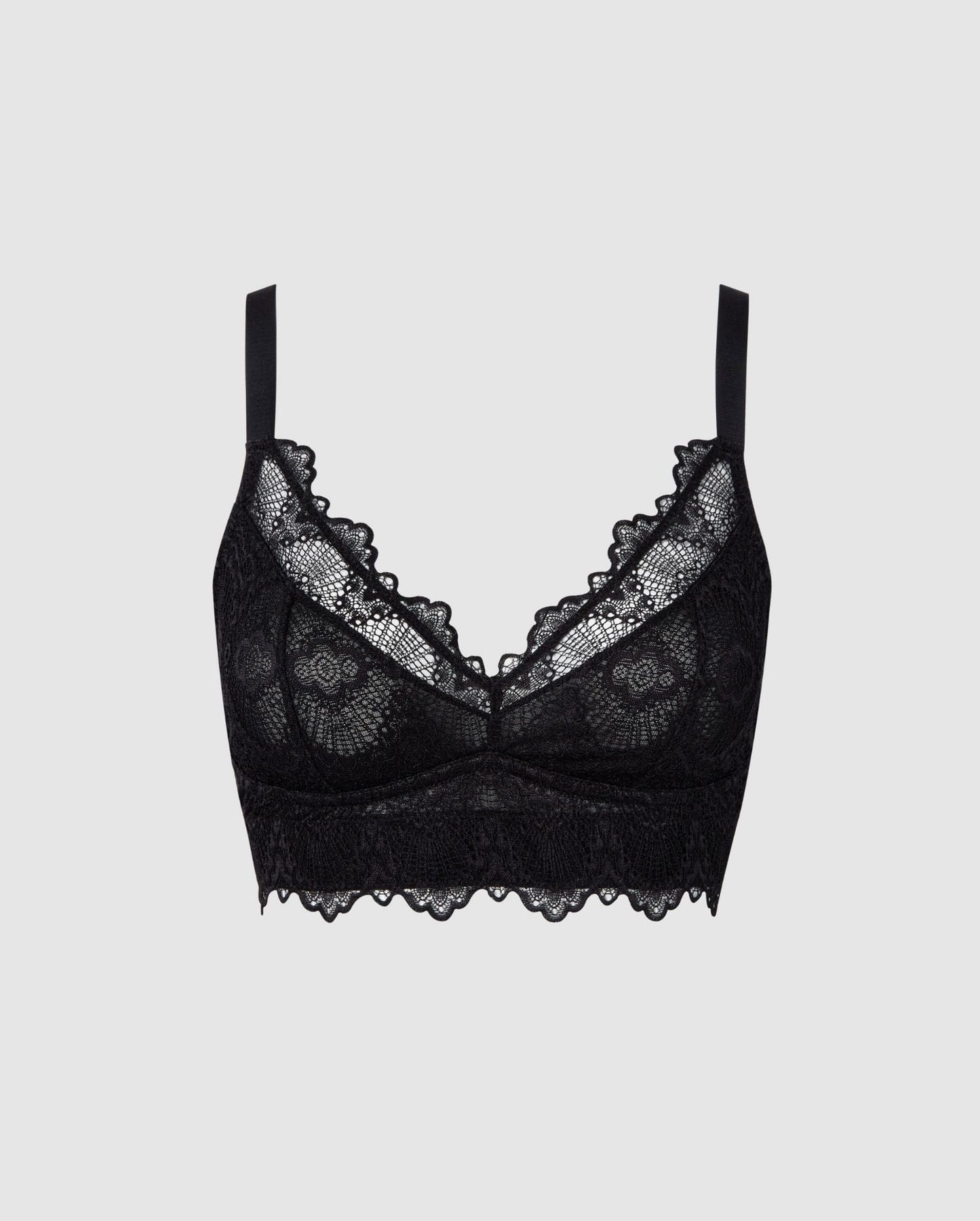 Black Lace Support Bra