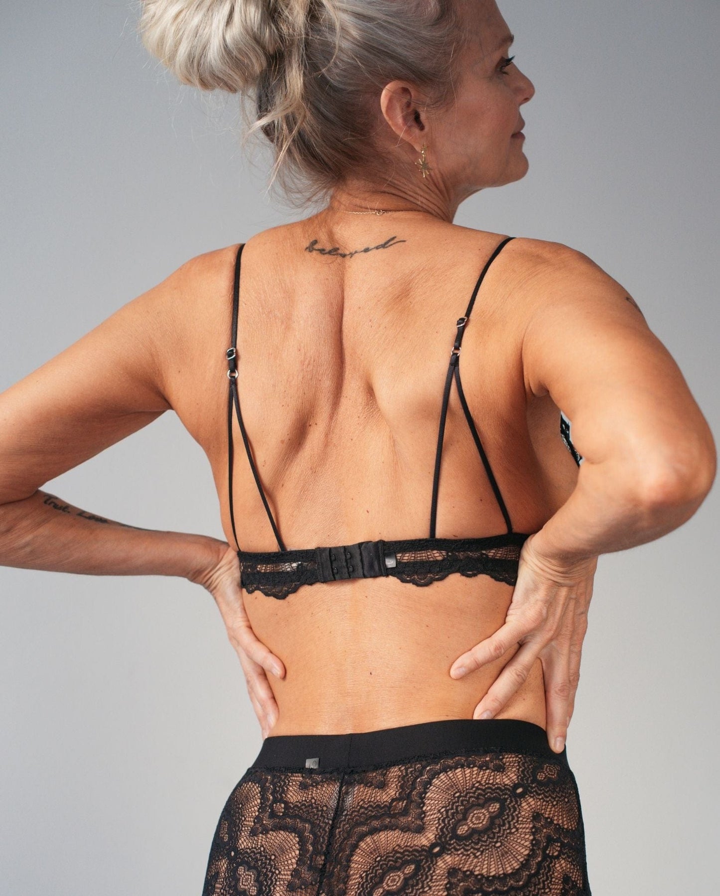 Lace Triangle Bralette Black