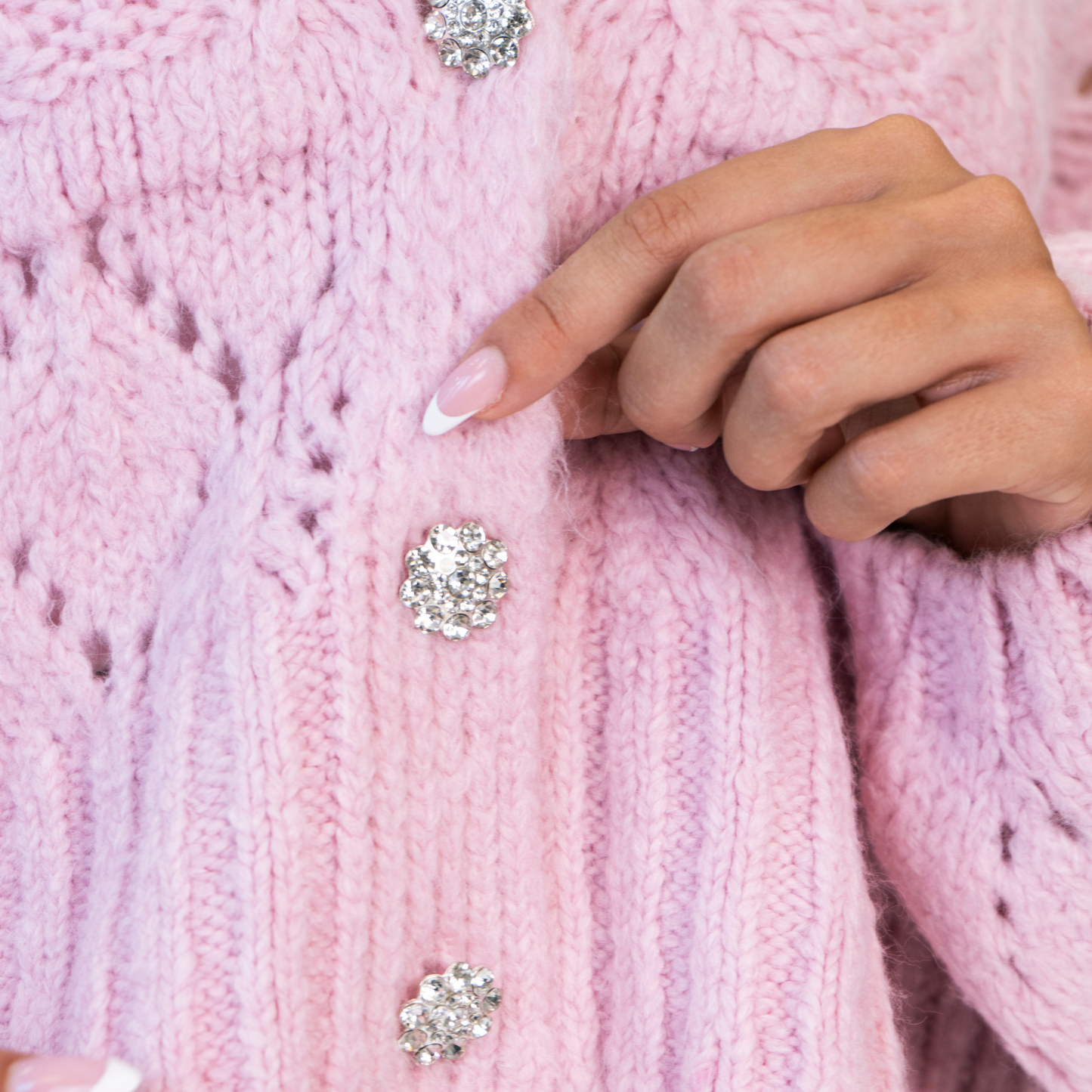 Crystal Blush Oversize Cardigan