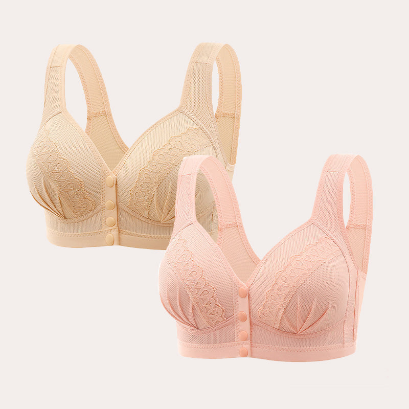 Front-closure breathable skin-friendly cotton bra Buy 1 Get 1 Free