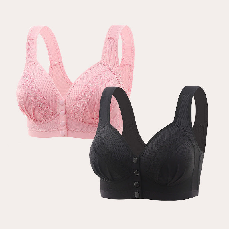 Front-closure breathable skin-friendly cotton bra Buy 1 Get 1 Free