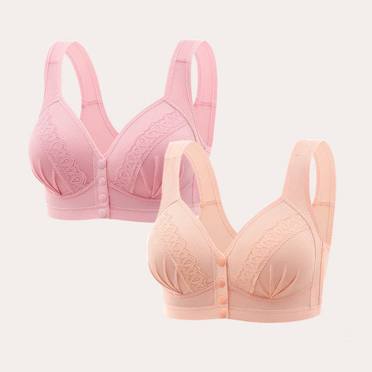 Front-closure breathable skin-friendly cotton bra Buy 1 Get 1 Free