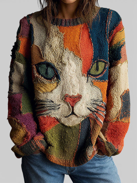 Zaira™ | Cat-Themed Artistic Top