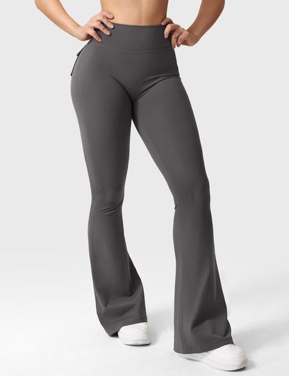 Pockets Flared Scrunch Leggings