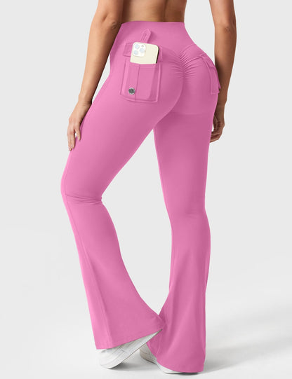 Pockets Flared Scrunch Leggings