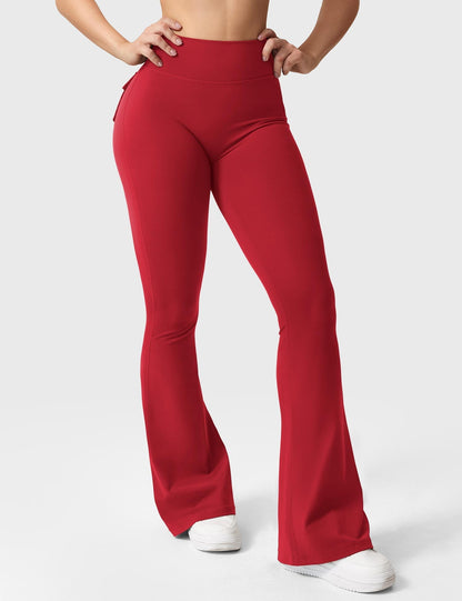 Pockets Flared Scrunch Leggings