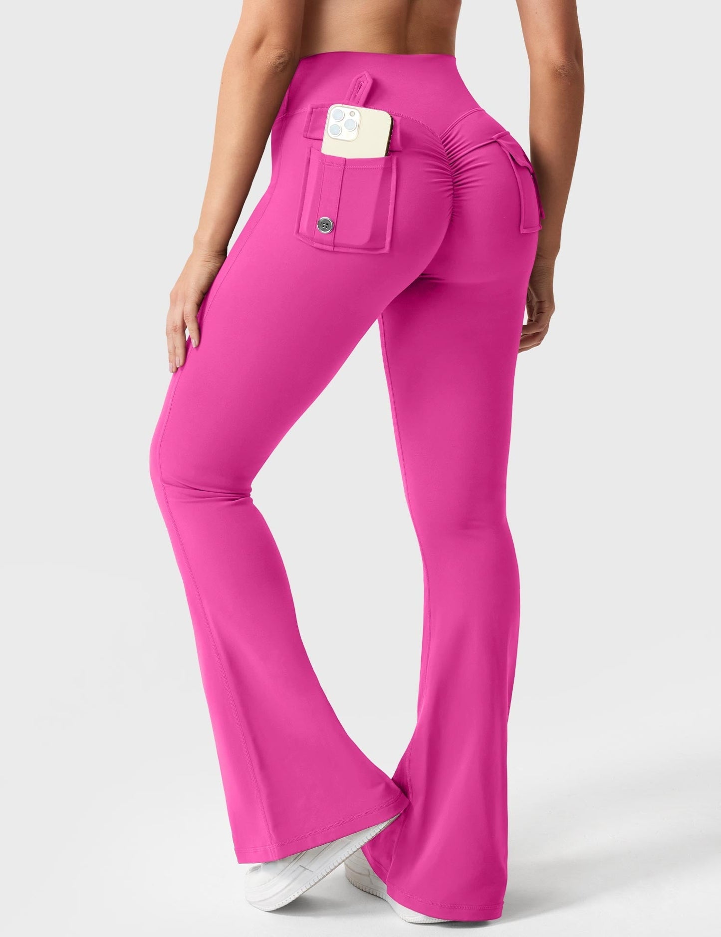 Pockets Flared Scrunch Leggings